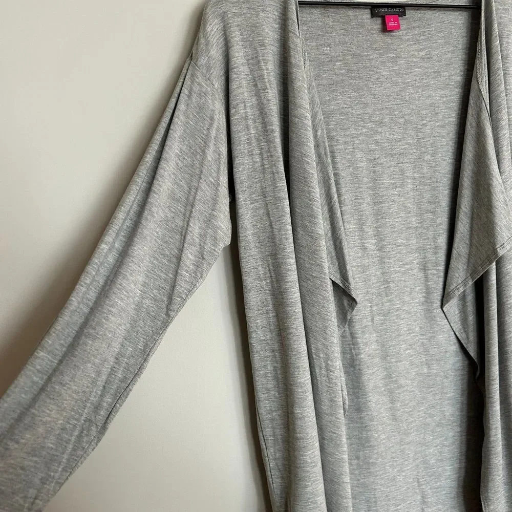 Vince Waterfall Drape Heather Grey Cardigan